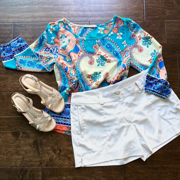 Peach Love California Summer Paisley Blouse Size M - Picture 8 of 14